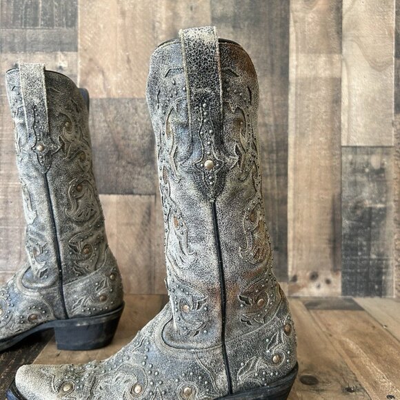 Lucchese M5730 Snip Toe Studded Western Cowboy Boots Womens 6.5 B - Picture 8 of 12